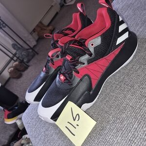 Adidas Mens Black and Pink Sneakers